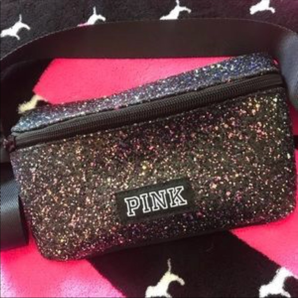 Victoria Secret Pink Multi Glitter Fanny Pack
